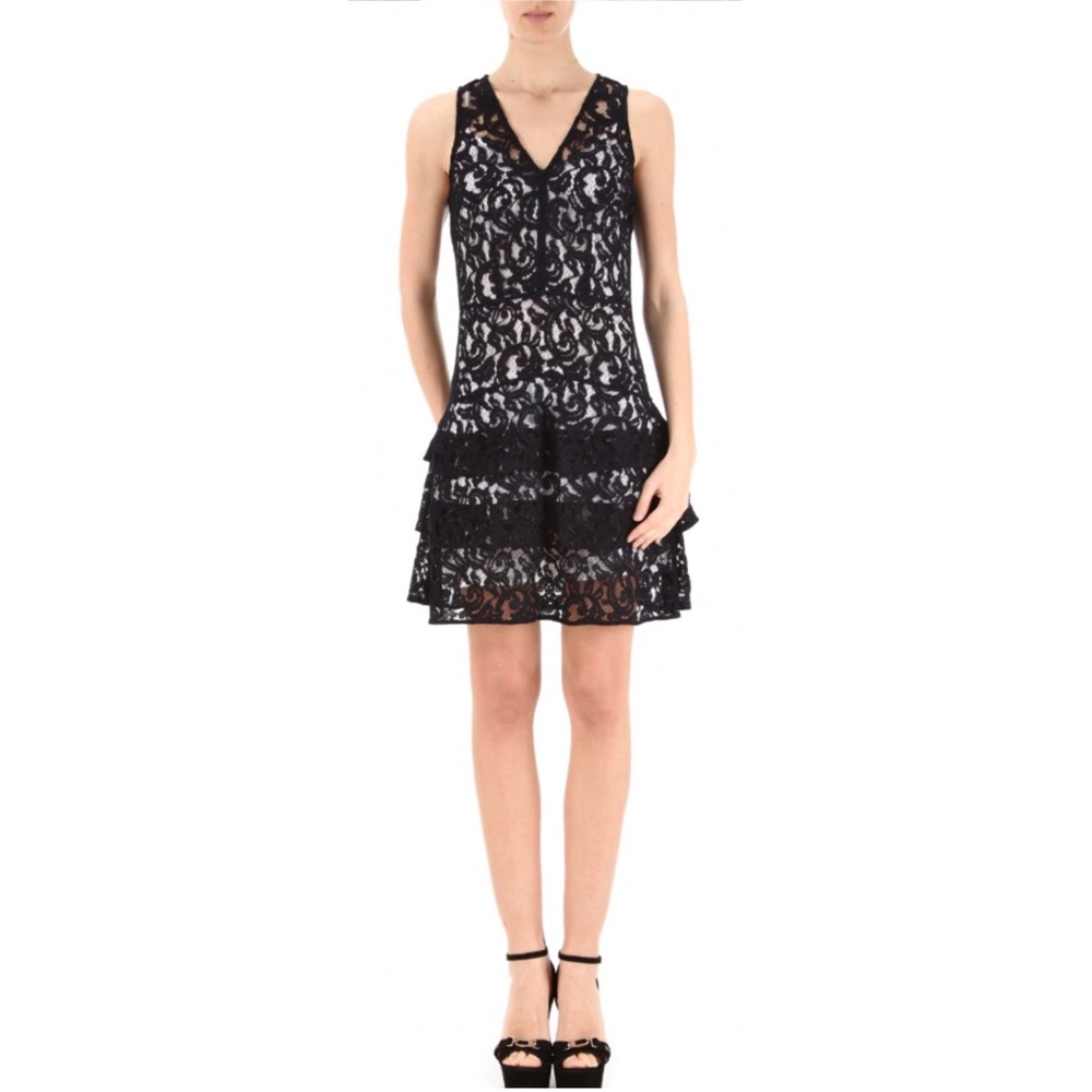 NEW MICHAEL MICHAEL KORS DARK NAVY LACE TIERED MINI DRESS - Picture 8 of 8